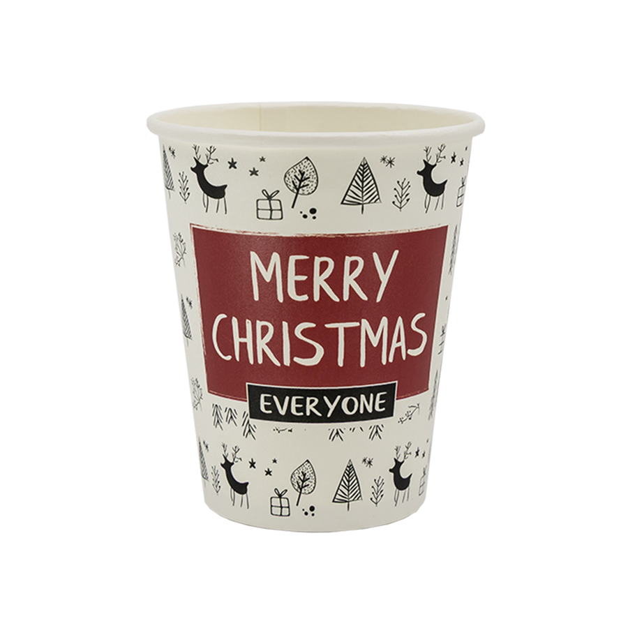 KUBEK PAP. NADRUK 300 ML (FI90) (2534) MERRY CHRISTMAS 2022 + SUP MULTI